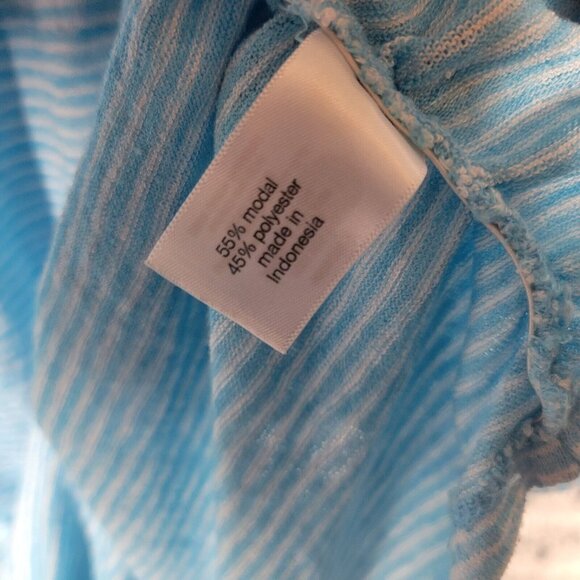 Lane Bryant Womens Top 22 24 Plus Tee Blue White Stripe Lightweight STR187E - Picture 7 of 8